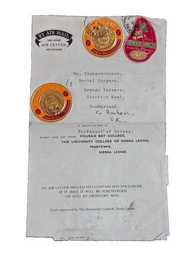 1966 sierra leone air letter - sierra,