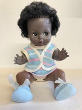 1960's Black Baby Doll With Side Glancing Eyes 12" Palitoy Made In England