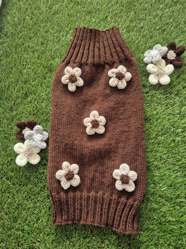 Cute hand knitted dog - hand,