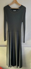 Noa Noa Size M Thin Knit Midi Jumper Dress Long Sleeve Grey