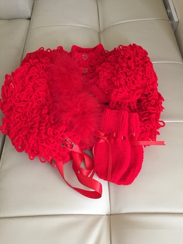 Red hand knitted - knitted,