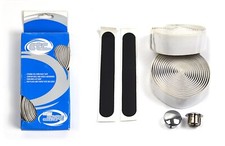 ETC Carbon Look Bar Tape Handlebar Finishing Kit - White - One Size