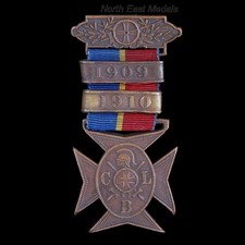 Church Lads Brigade Medal, 1909 and 1910 Ribbon Bars
