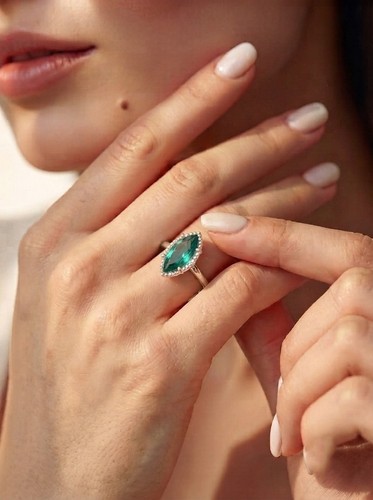 Emerald gemstone rings - emerald,