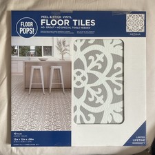FLOOR POPS! PEEL & STICK VINYL FLOOR TILES 10 MEDINA TILES 12IN X 12IN X .06IN 