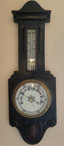 Late victorian oak aneroid - late,