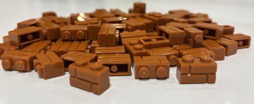 Lego 100 1x2 dark orange - x,