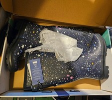 NEW JOULES FULL LENGTH WELLIES SIZE 7  NAVY STAR PATTERN 