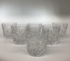 Set Of Six Cut Crystal Old Fashioned Whiskey Tumblers Pineapple Cut Waterford?