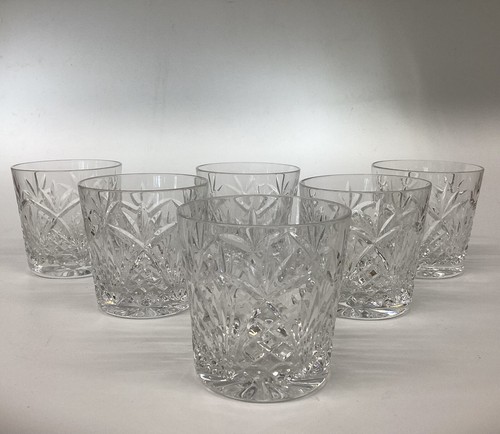 Set six cut crystal old - set, of