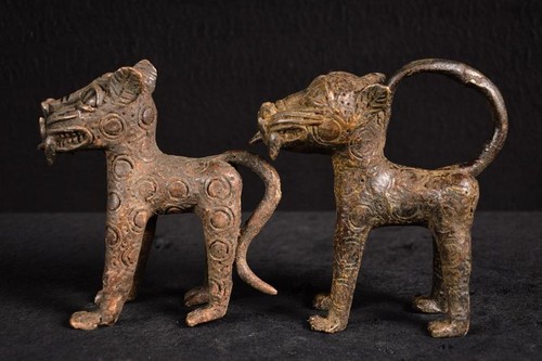 Bronze old benin - benin, leopard