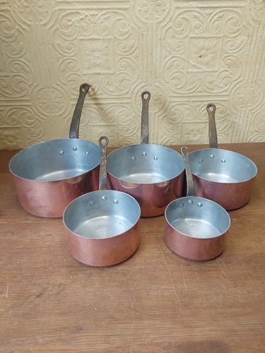 Set vintage french copper - set, 5