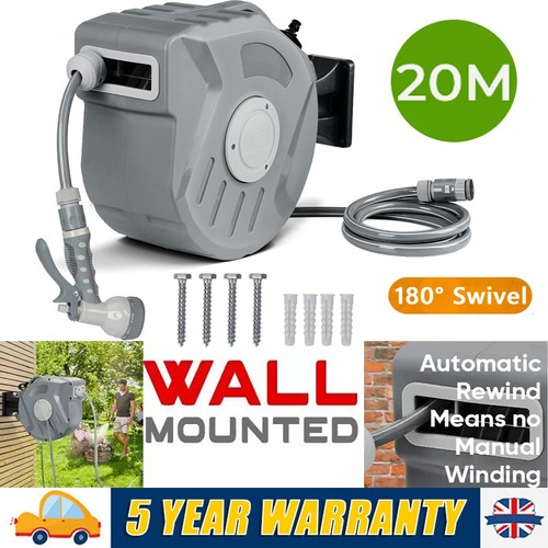 Wall mounted garden patio hose - mounted,
