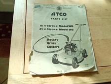 Vintage Atco Rotary Lawnmower Spare Parts Book Original