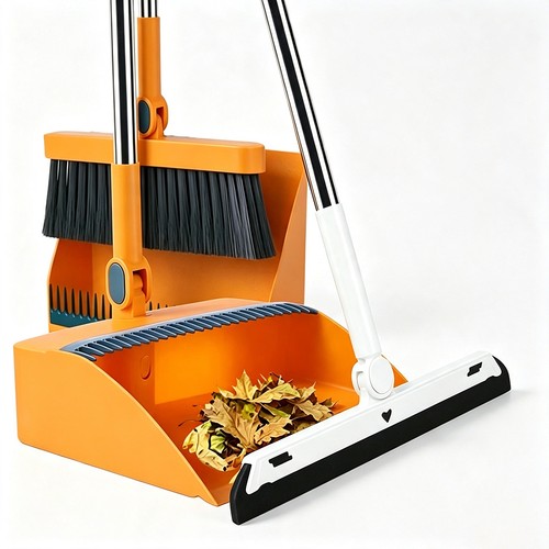 Long handled dustpan and - dustpan, brush