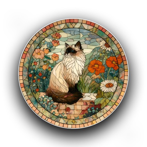 Birman cat spring garden - birman,