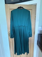 Green Buttoned Through Satin