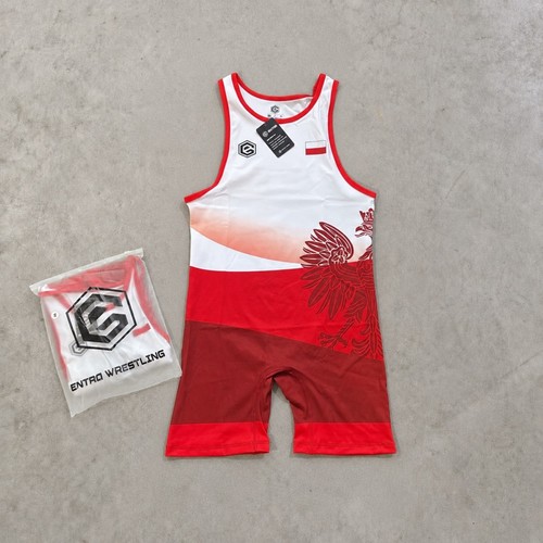 Poland red wrestling singlet - red,