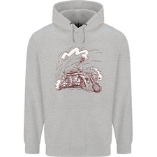 An Army Biker With Tank Skull Motorcycle Mens 80% Cotton Hoodie