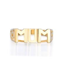 Ladies 9 Carat Gold on Solid Sterling 925 Silver MUM Ring Sizes K to U in Stock