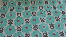 New-100% Cotton-Micheal Miller-Fabrics-Libby-Turquoise/Grey/White Floral Design