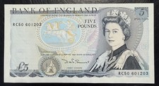Old five pound - £5, note
