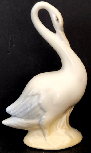 Vintage porcelain swan bird - porcelain,