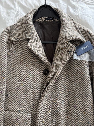Drake oat herringbone wool - oat,
