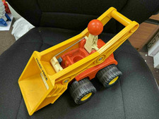 1980s Vintage Fisher Price Shovel Digger Excavator in Yellow & Orange (63)