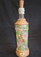 Led Light Bottle Lamp Tropical Leaf Handcrafted Bottle Lamp