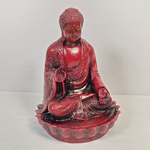 Vintage red resin buddha - vintage,