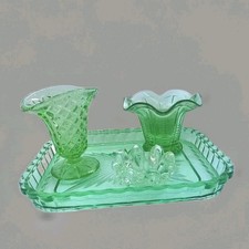 Joblot Of Art Deco Green Glassware