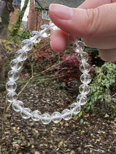 Clear quartz faceted beaded - clear,