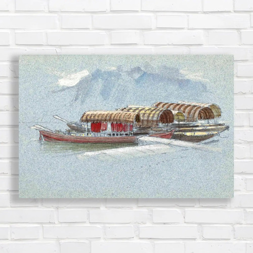 Wooden barges calm waters - calm,