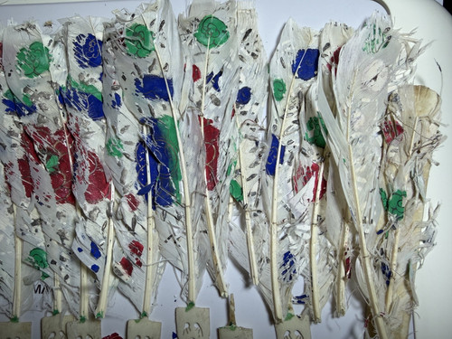 Antique hand painted - painted, on