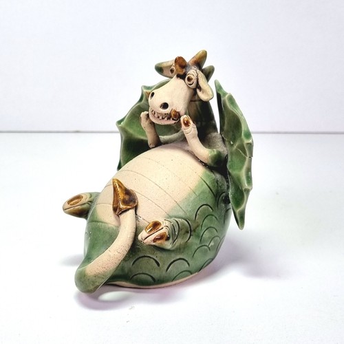 Studio pottery dragon figurine - studio,