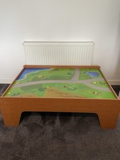 Kids Wooden Play Table Train Table