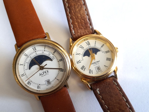 Vintage alfex moonphase watch - moonphase,