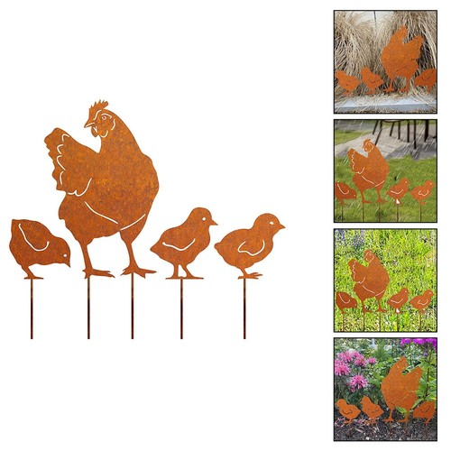 Iron rusty chicken decorative - chicken,