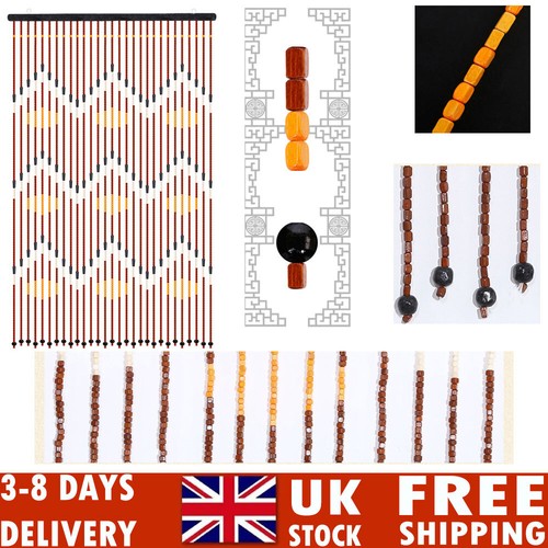 Bamboo wooden beaded door - wooden,