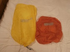 2 X RUCKSACK RAIN COVERS MIDIUM HIGHLANDER & LARGE GELERT GOOD USEABLE CONDITION