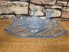 Vintage blue glass dressing