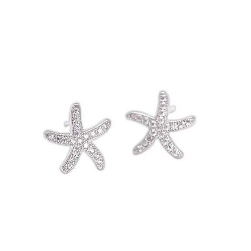 Cute starfish stud sterling - stud,