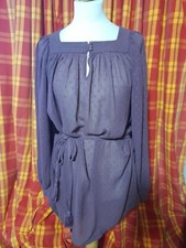 NoaNoa Plum Voile Dress. Full Sleeves, Tie Belt. Gorgeous!