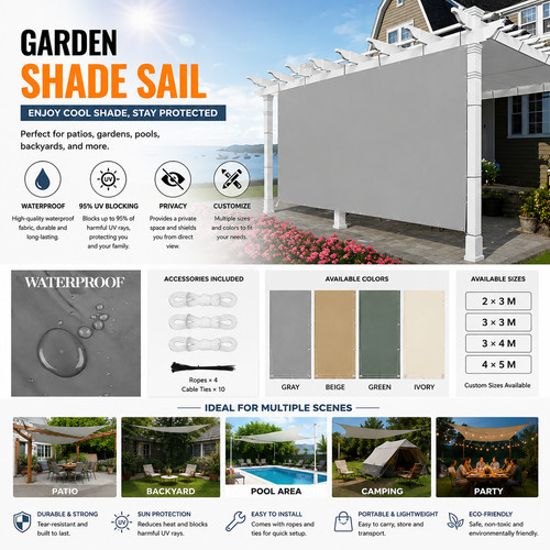 Waterproof sun shade - sun, sail