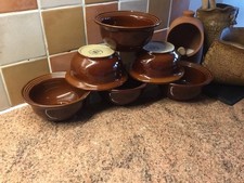 Pearsons Of Chesterfield Brown Glazed Stoneware Traditional Hearty Soup Bowls