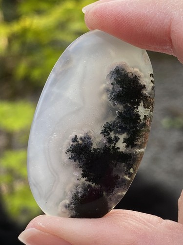 Moss agate cabochon oval aaa - moss,