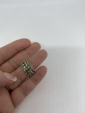 Sterling Silver & Green Stone Statement Ring Gems TV Size J 925