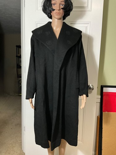 Vintage 1940 black wool - black,