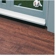 Door Aluminum Brush Draught Excluder Strip Doors Bottom Sweep WHITE - BLACK -